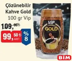 VİP ÇÖZÜNEBİLİR KAHVE GOLD 100 G